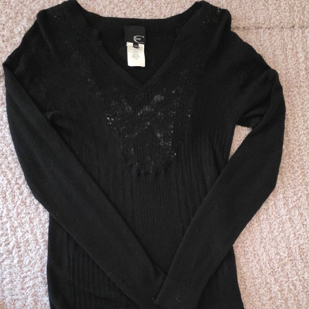Just Cavalli Black Branded Knit Top